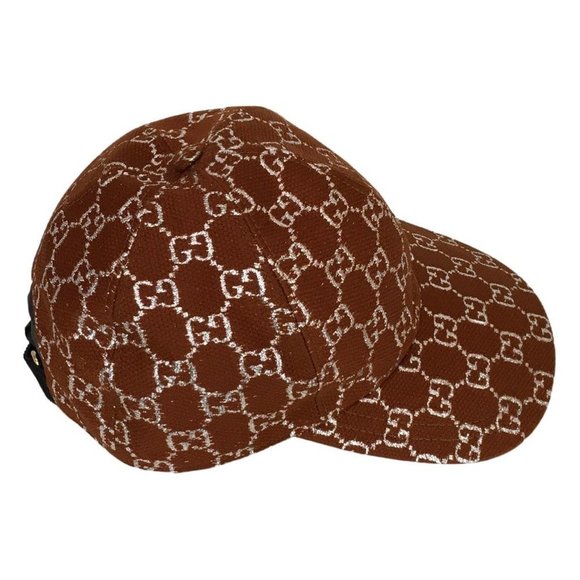 Gucci Women's Monogram GG Wool Blend Hat Strap Adjustable Brown Color Sz M, L - Picture 3 of 11